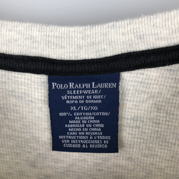 Ralph Lauren POLO RALPH LAUREN SLEEPWEAR Thermal Long T-Shirt, Men's XL cotton white type Vintage Second Hand