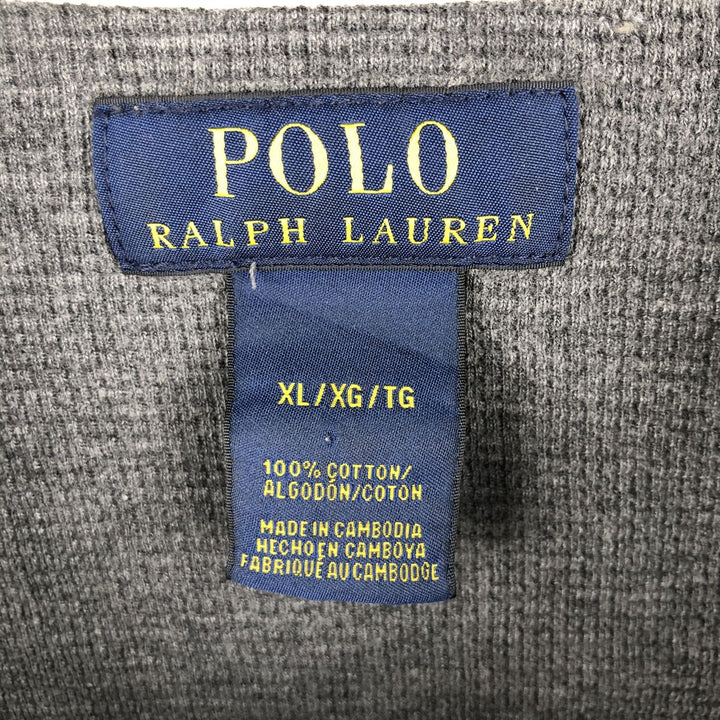 Ralph Lauren POLO RALPH LAUREN Thermal Long T-Shirt Men's XL cotton gray type Vintage Second Hand
