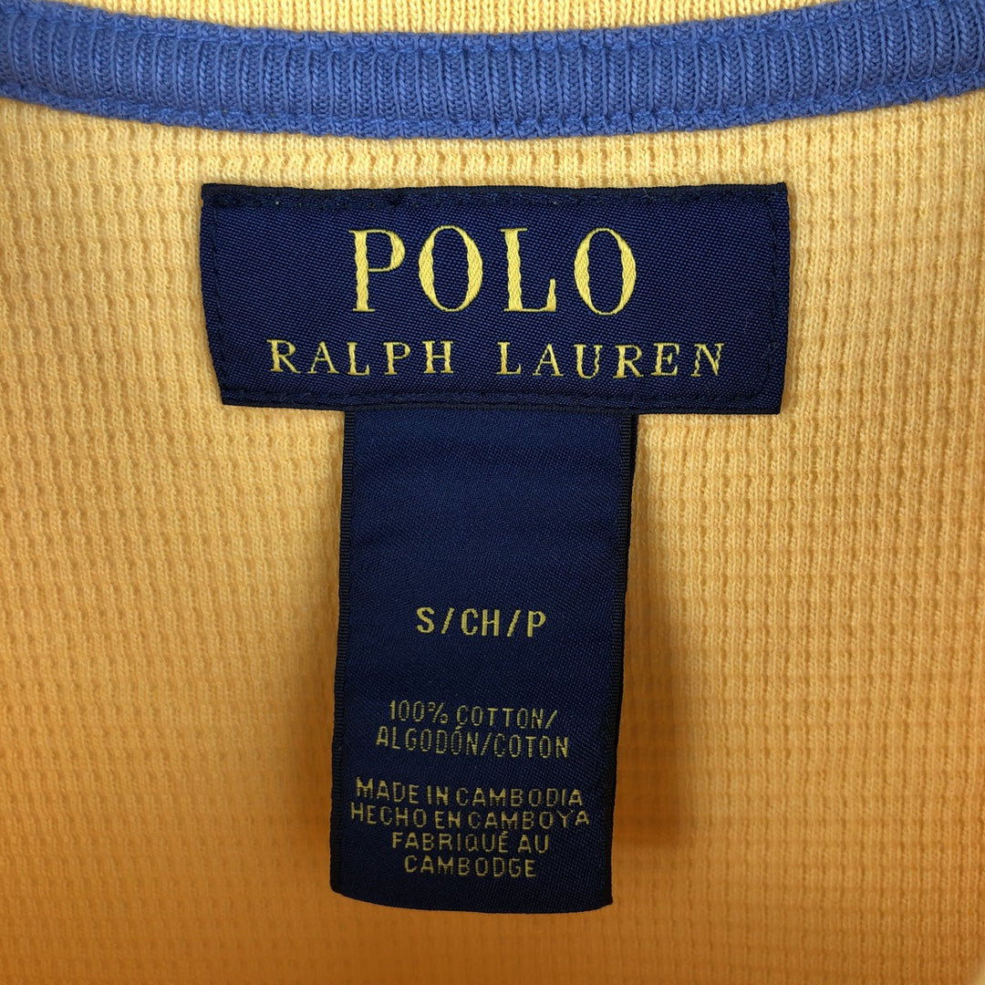 Ralph Lauren POLO RALPH LAUREN Thermal Long T-shirt Men's S size cotton yellow type Vintage Second Hand