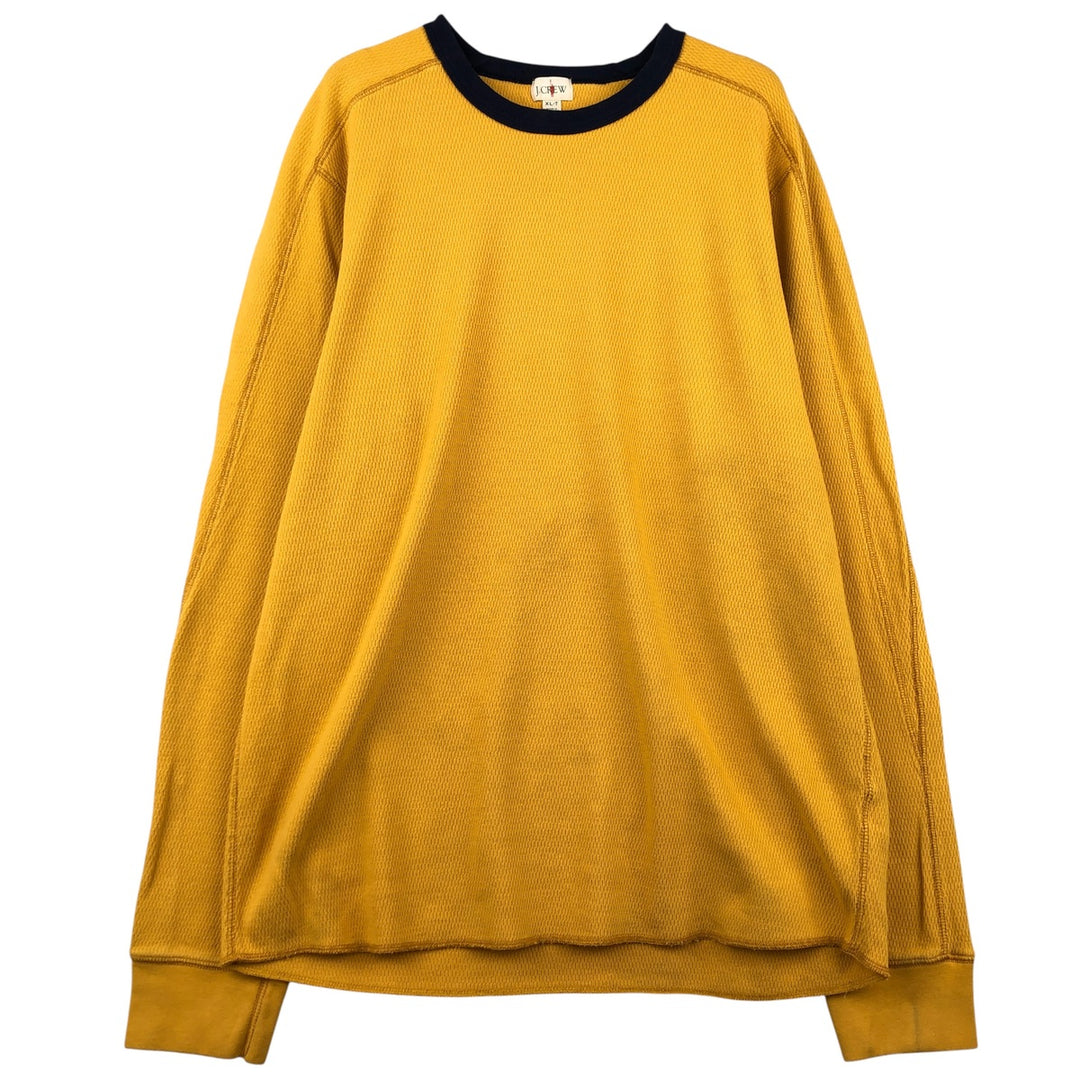 Vintage 90'S J.Crew Thermal Long T-shirt, Honeycomb, Men's XL cotton yellow type Vintage Second Hand