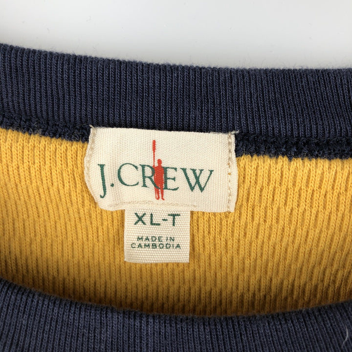 Vintage 90'S J.Crew Thermal Long T-shirt, Honeycomb, Men's XL cotton yellow type Vintage Second Hand