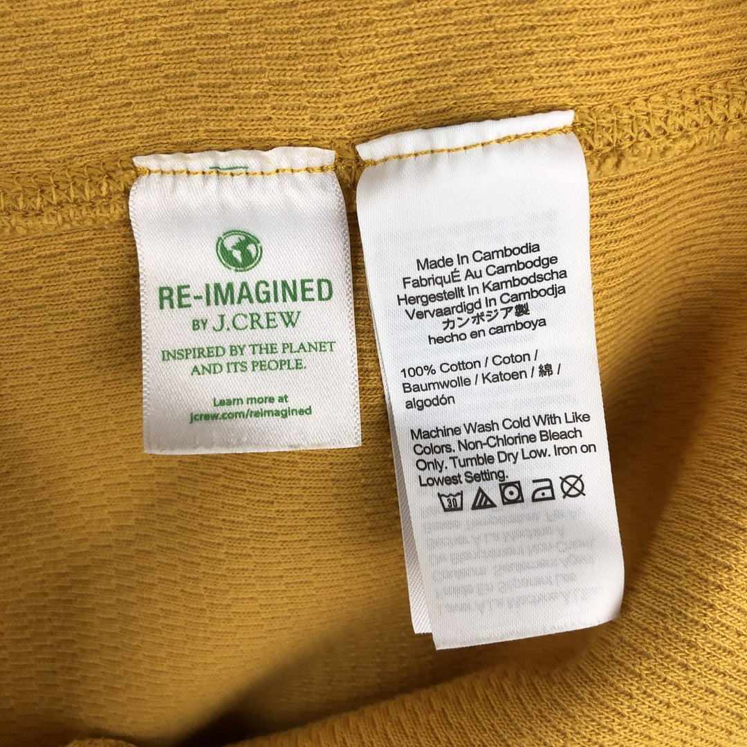 Vintage 90'S J.Crew Thermal Long T-shirt, Honeycomb, Men's XL cotton yellow type Vintage Second Hand
