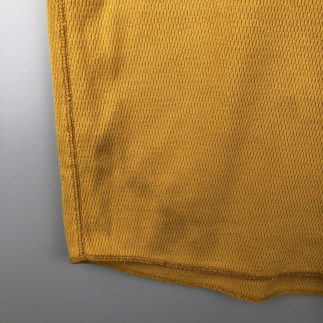 Vintage 90'S J.Crew Thermal Long T-shirt, Honeycomb, Men's XL cotton yellow type Vintage Second Hand