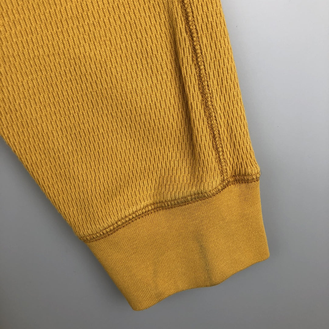 Vintage 90'S J.Crew Thermal Long T-shirt, Honeycomb, Men's XL cotton yellow type Vintage Second Hand