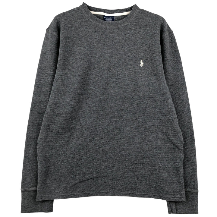 Ralph Lauren POLO RALPH LAUREN SLEEPWEAR Thermal Long T-shirt Waffle Men's L size cotton gray type Vintage Second Hand