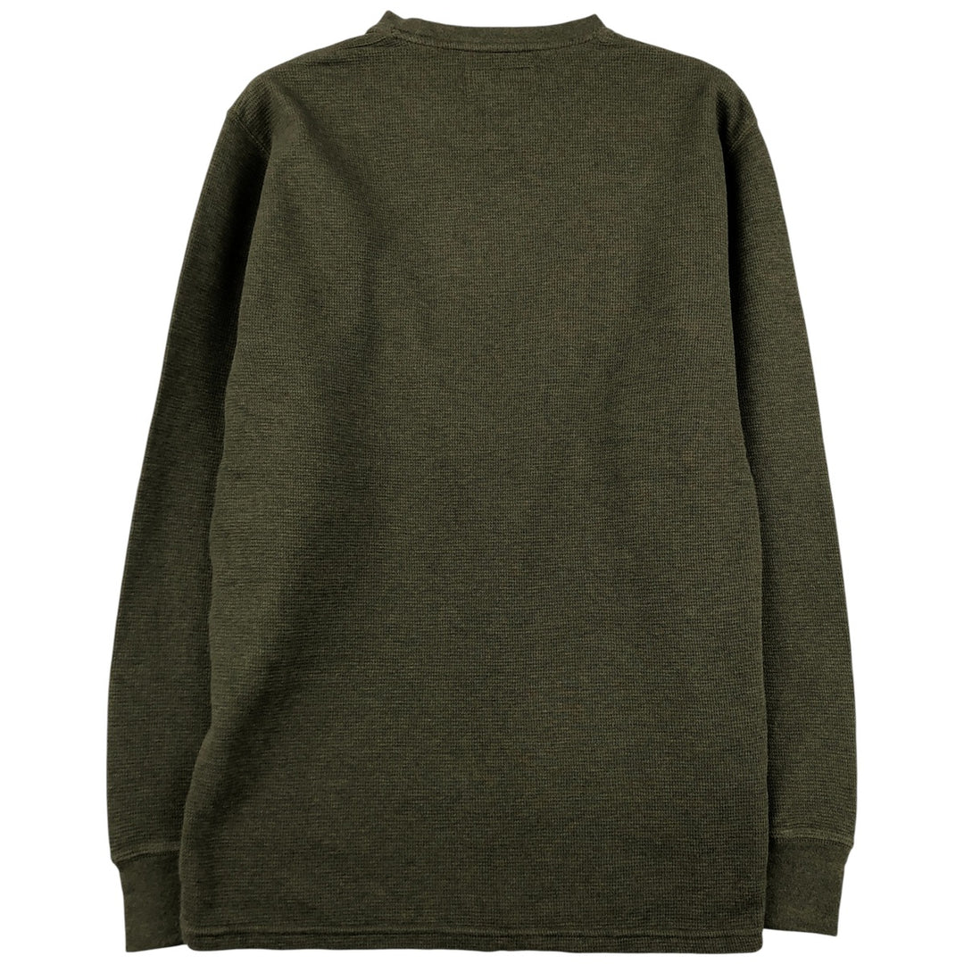 Ralph Lauren POLO RALPH LAUREN Thermal Long T-shirt Waffle Men's M size cotton Khaki type Vintage Second Hand