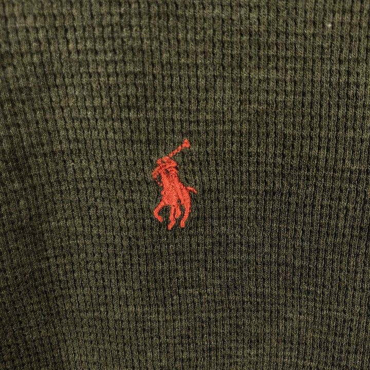 Ralph Lauren POLO RALPH LAUREN Thermal Long T-shirt Waffle Men's M size cotton Khaki type Vintage Second Hand