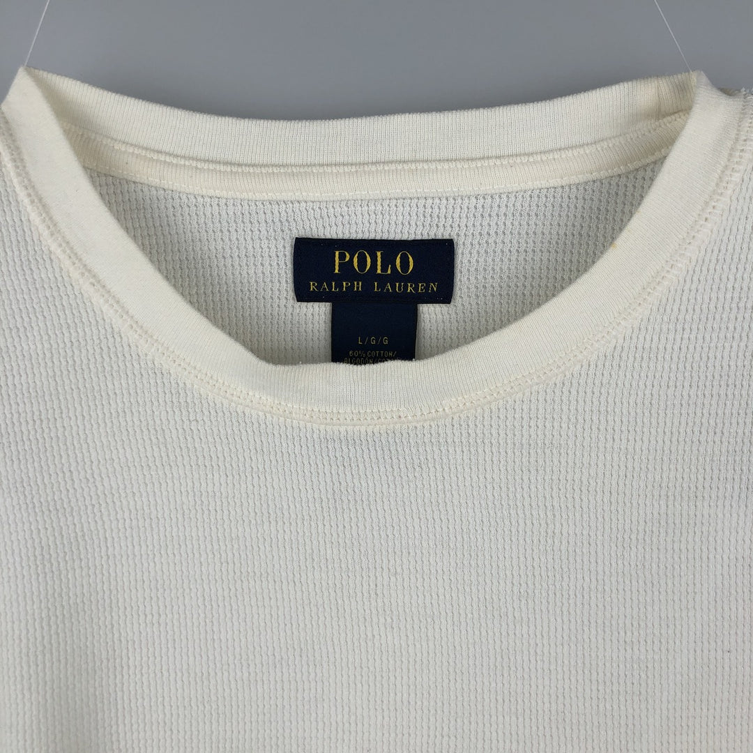 Ralph Lauren POLO RALPH LAUREN Thermal Ron T Waffle Men's L size cotton white type Vintage Second Hand