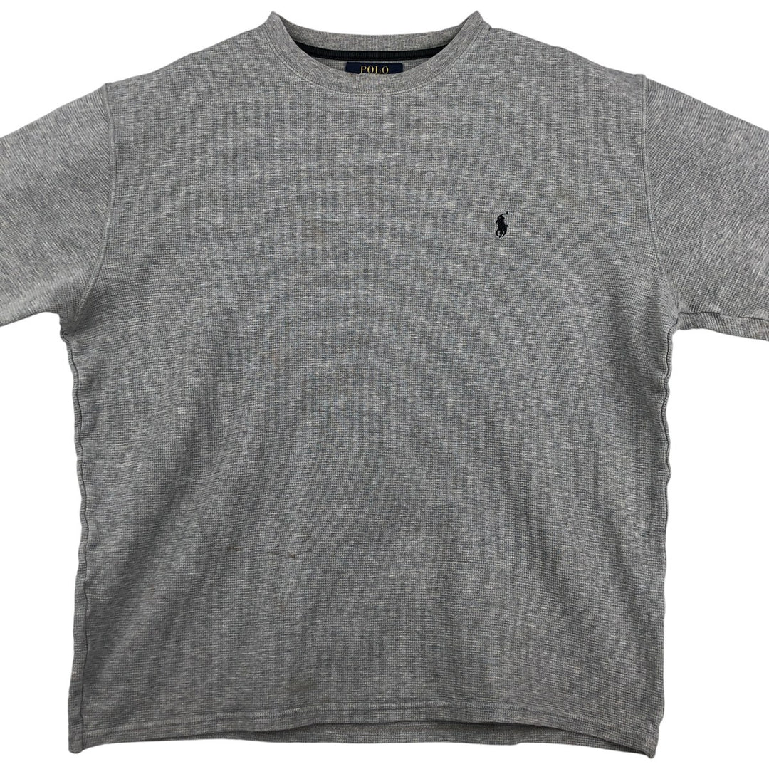 Ralph Lauren POLO RALPH LAUREN Thermal Ron T Waffle Men's L size cotton gray type Vintage Second Hand