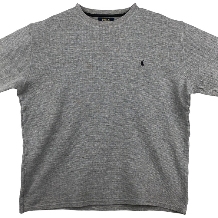 Ralph Lauren POLO RALPH LAUREN Thermal Ron T Waffle Men's L size cotton gray type Vintage Second Hand