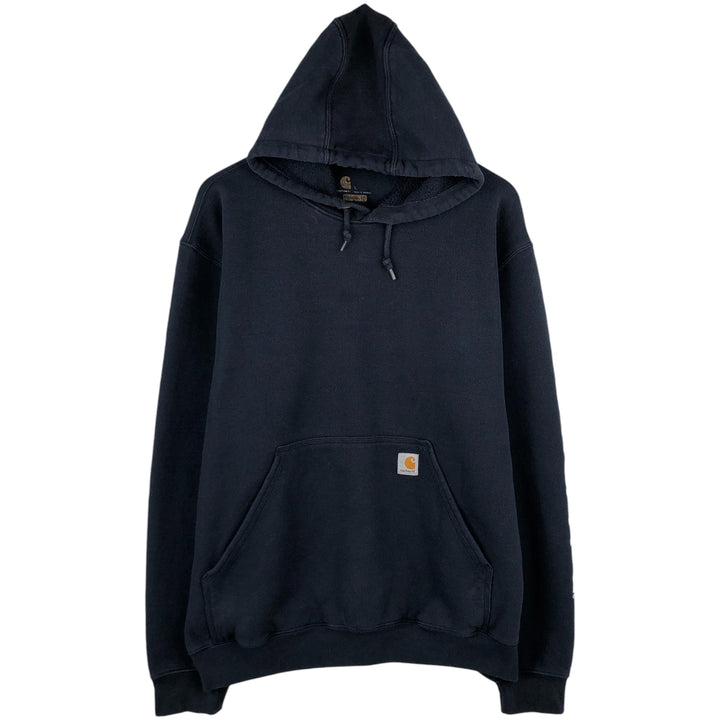 Carhartt ORIGINAL FIT sweatshirt pullover hoodie, men's size L cotton navy blue type Vintage Second Hand