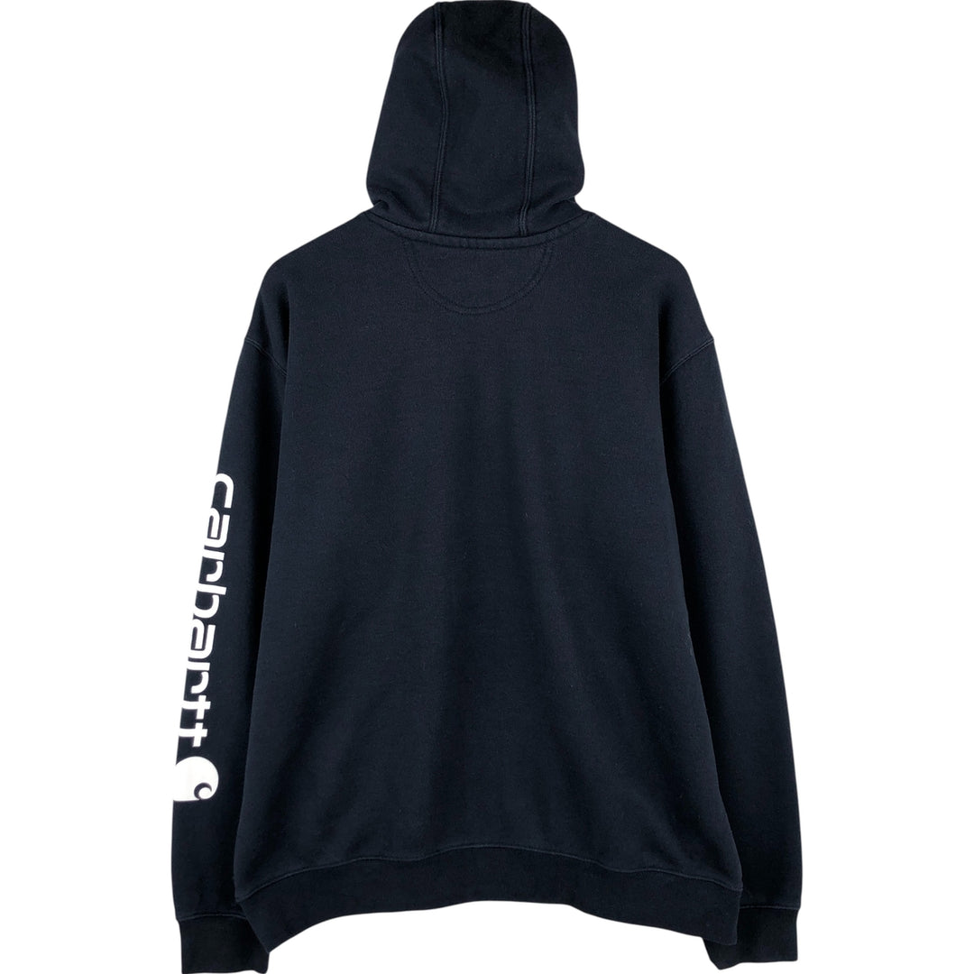 Carhartt ORIGINAL FIT sweatshirt pullover hoodie, men's size L cotton navy blue type Vintage Second Hand