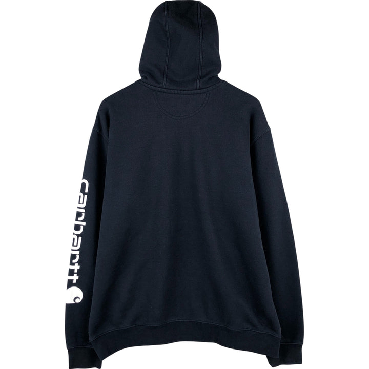 Carhartt ORIGINAL FIT sweatshirt pullover hoodie, men's size L cotton navy blue type Vintage Second Hand