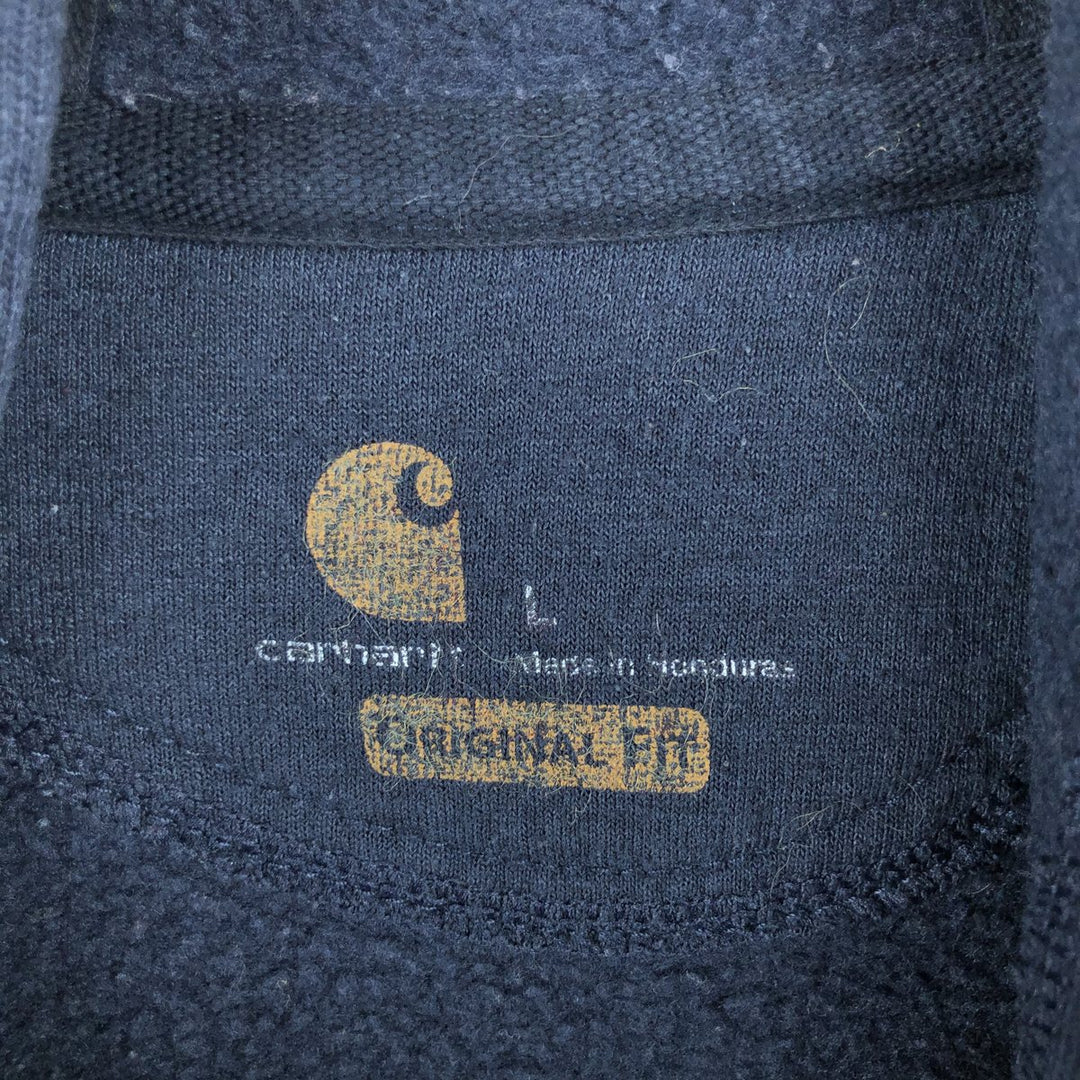 Carhartt ORIGINAL FIT sweatshirt pullover hoodie, men's size L cotton navy blue type Vintage Second Hand