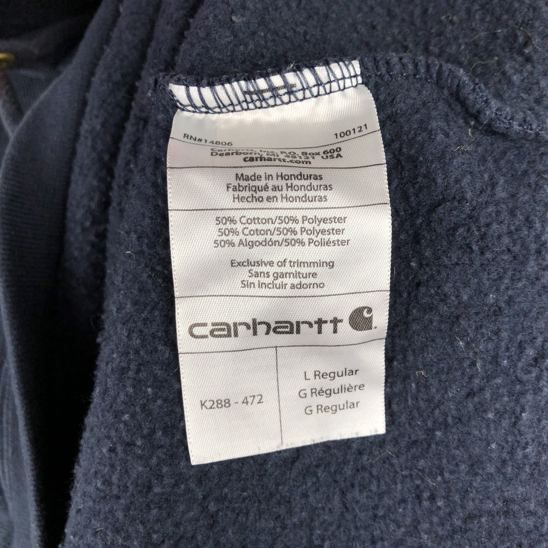 Carhartt ORIGINAL FIT sweatshirt pullover hoodie, men's size L cotton navy blue type Vintage Second Hand