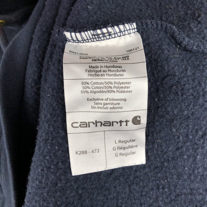 Carhartt ORIGINAL FIT sweatshirt pullover hoodie, men's size L cotton navy blue type Vintage Second Hand