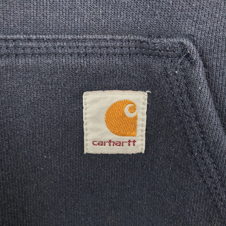 Carhartt ORIGINAL FIT sweatshirt pullover hoodie, men's size L cotton navy blue type Vintage Second Hand