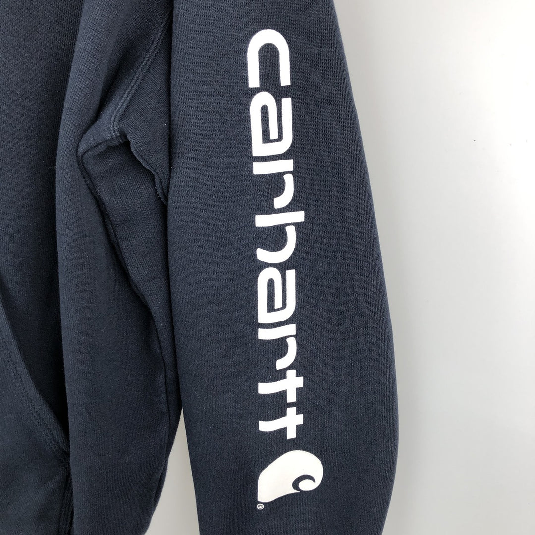 Carhartt ORIGINAL FIT sweatshirt pullover hoodie, men's size L cotton navy blue type Vintage Second Hand