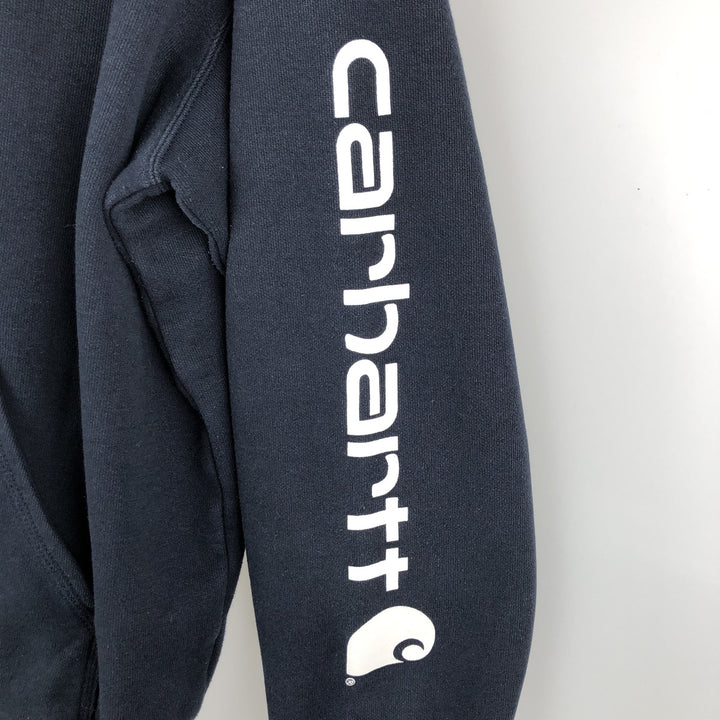 Carhartt ORIGINAL FIT sweatshirt pullover hoodie, men's size L cotton navy blue type Vintage Second Hand