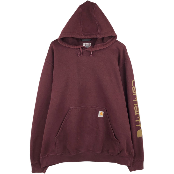 Carhartt Loose Fit Sweat Pullover Hoodie, Men's XL cotton red type reddish brown Vintage Second Hand