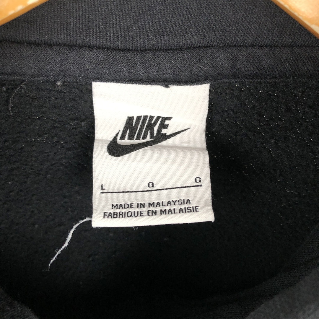 Nike Sweat Pullover Hoodie, Men's Size L cotton black type Vintage Second Hand