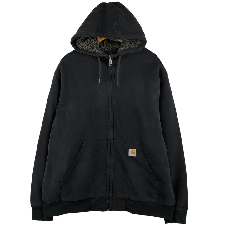 Carhartt Sweat Full Zip Hoodie Men's XL cotton black type Vintage Second Hand
