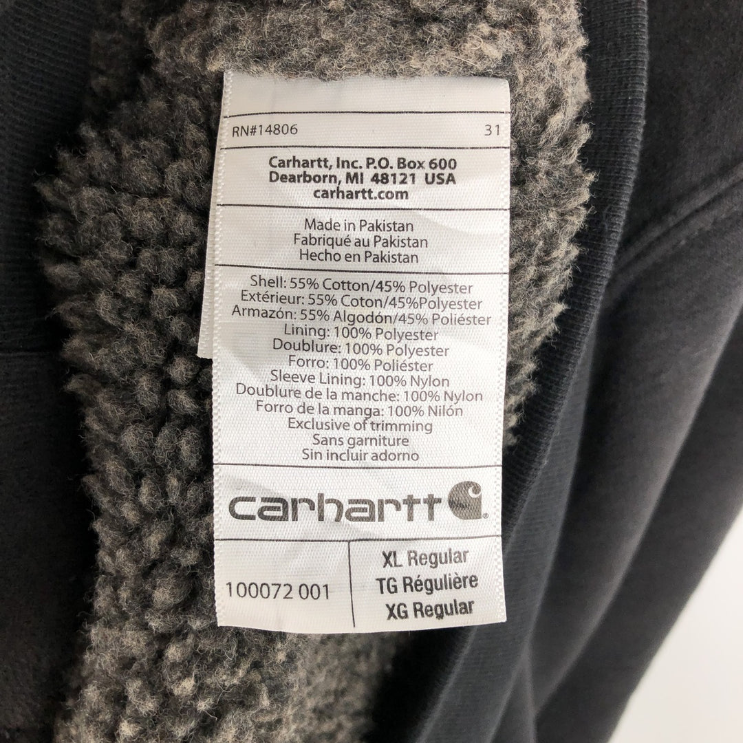 Carhartt Sweat Full Zip Hoodie Men's XL cotton black type Vintage Second Hand