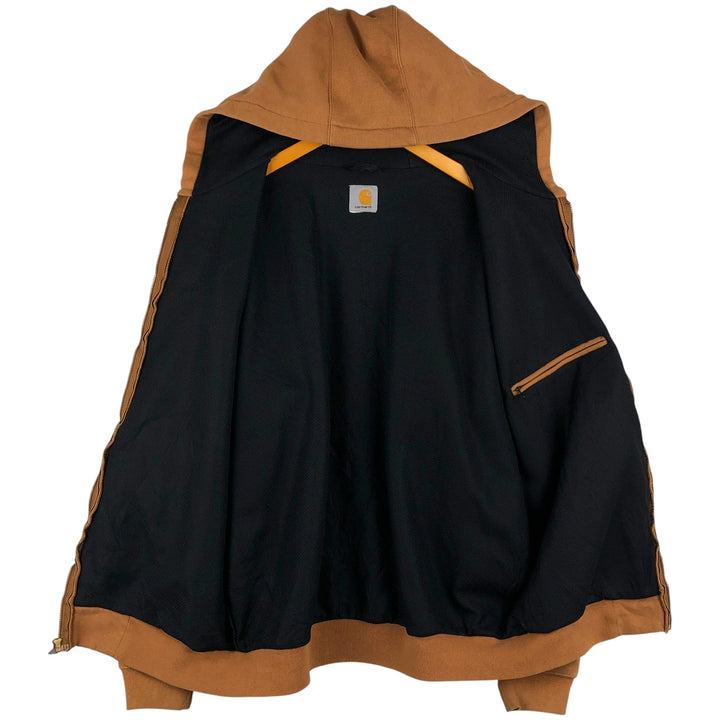 Carhartt Sweat Full Zip Hoodie Men's XXL unclear beige type brown Vintage Second Hand