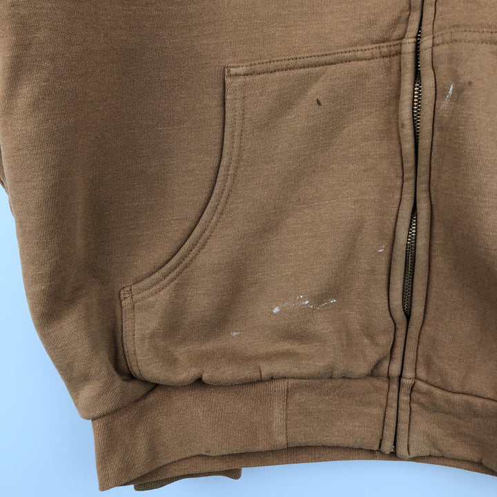 Carhartt Sweat Full Zip Hoodie Men's XXL unclear beige type brown Vintage Second Hand