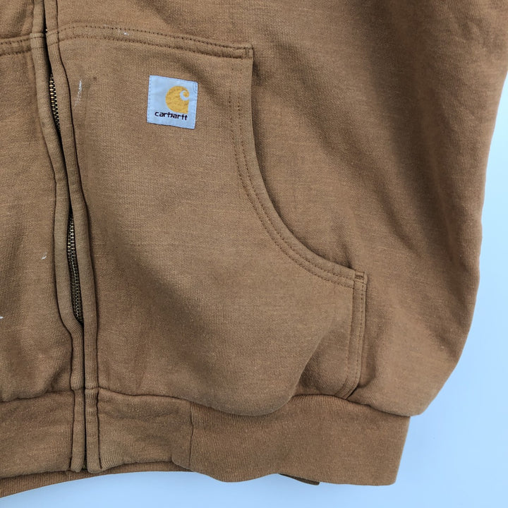 Carhartt Sweat Full Zip Hoodie Men's XXL unclear beige type brown Vintage Second Hand