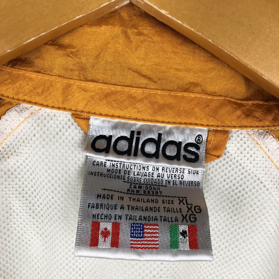 Vintage 80s-90'S Adidas 3-Striped Nylon Jacket, Men's Size XL Nylon ivory Vintage Second Hand