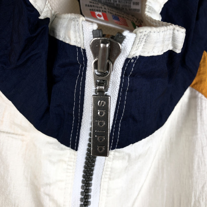 Vintage 80s-90'S Adidas 3-Striped Nylon Jacket, Men's Size XL Nylon ivory Vintage Second Hand