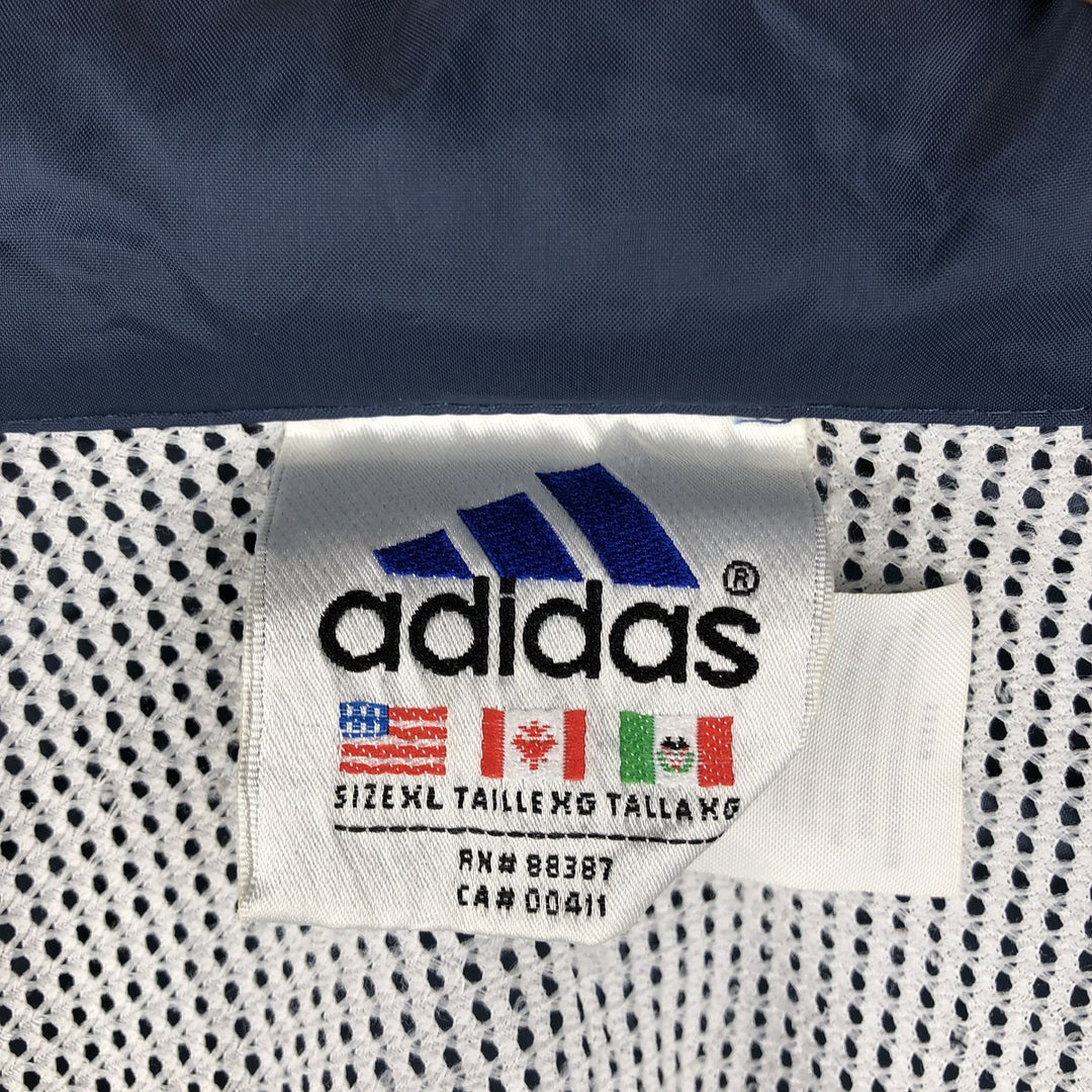 90s-00'S Adidas 3-Striped Nylon Jacket, Men's XL Nylon navy blue type Vintage Second Hand