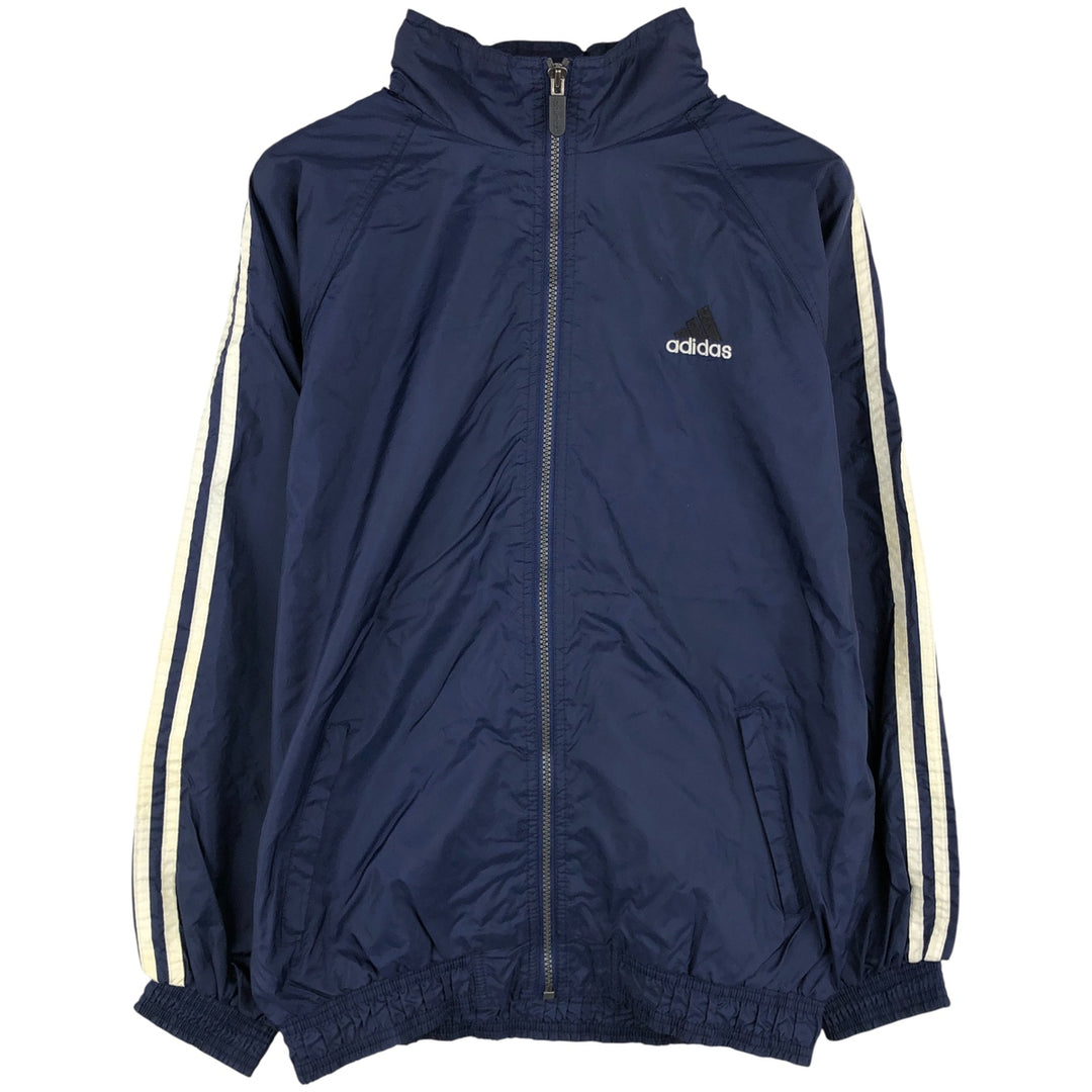 90s~00'S Adidas Back Logo Nylon Jacket Men's XL Nylon navy blue type Vintage Second Hand