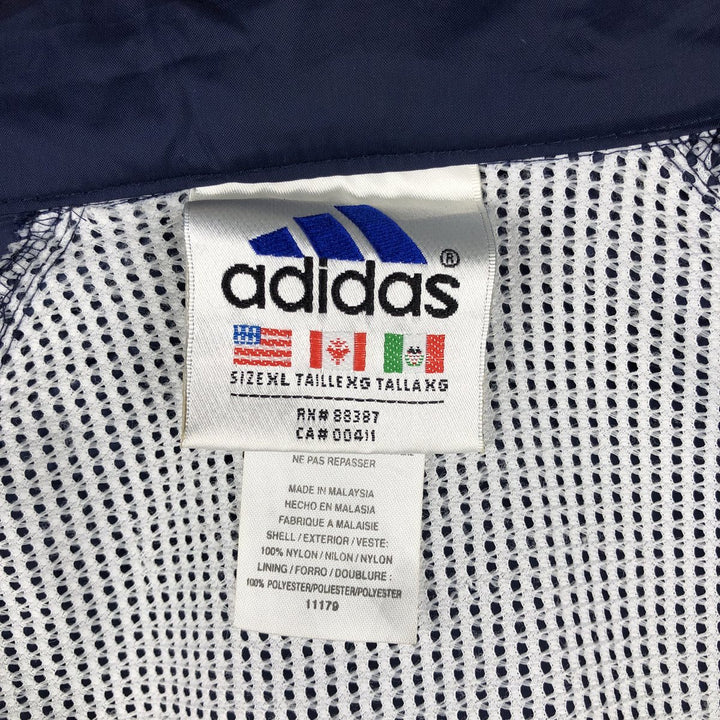 90s~00'S Adidas Back Logo Nylon Jacket Men's XL Nylon navy blue type Vintage Second Hand