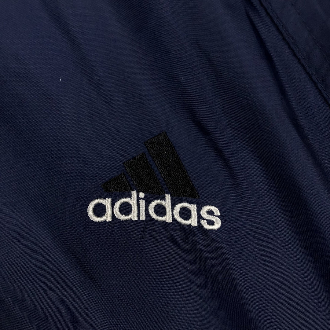 90s~00'S Adidas Back Logo Nylon Jacket Men's XL Nylon navy blue type Vintage Second Hand