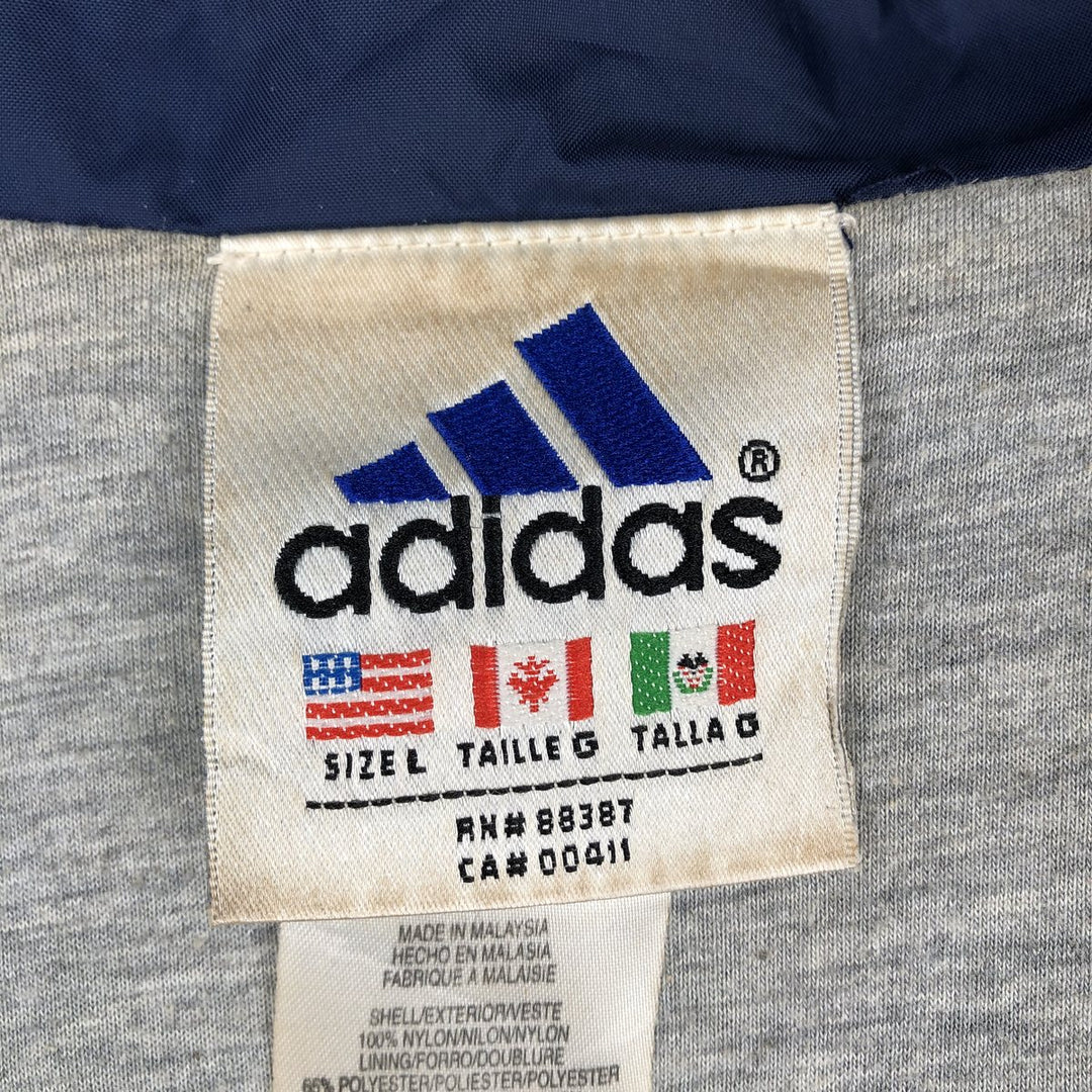 90s-00'S Adidas nylon jacket, men's size L Nylon navy blue type Vintage Second Hand