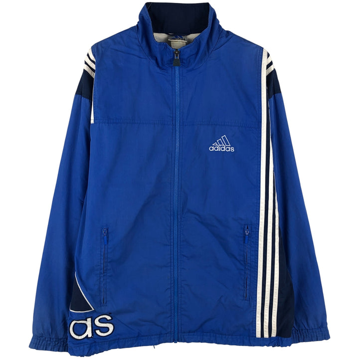 90s-00'S Adidas large logo windbreaker, men's size M polyester blue type Vintage Second Hand