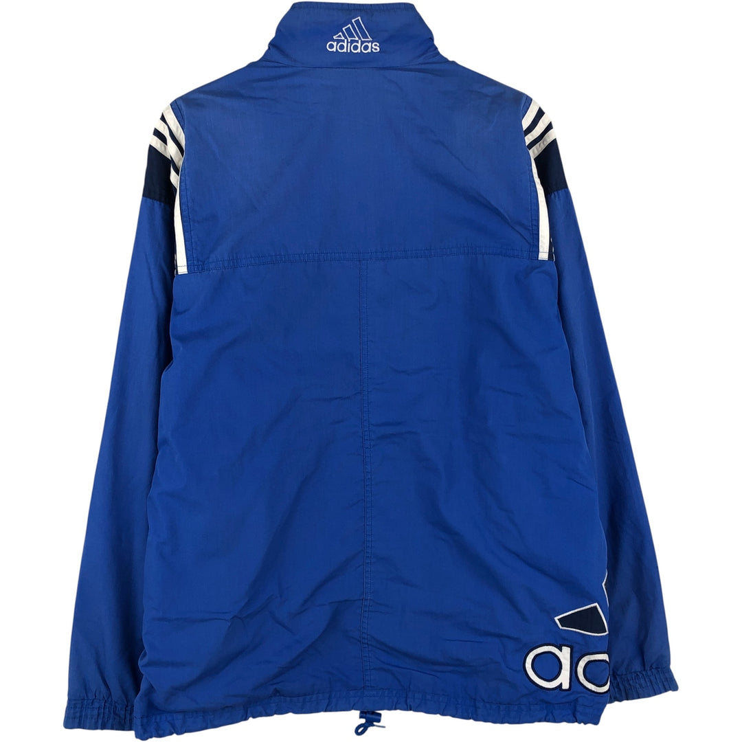 90s-00'S Adidas large logo windbreaker, men's size M polyester blue type Vintage Second Hand