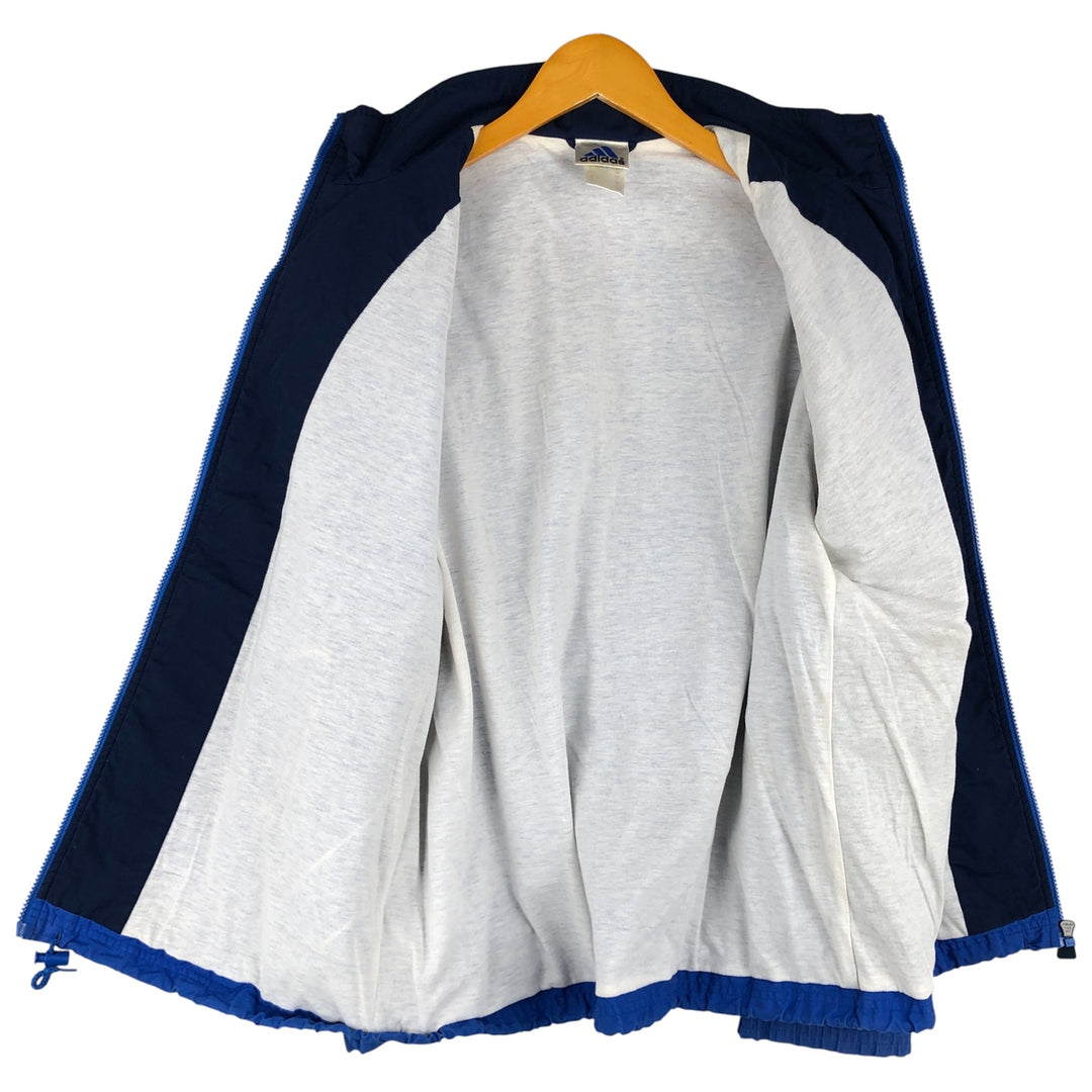 90s-00'S Adidas large logo windbreaker, men's size M polyester blue type Vintage Second Hand
