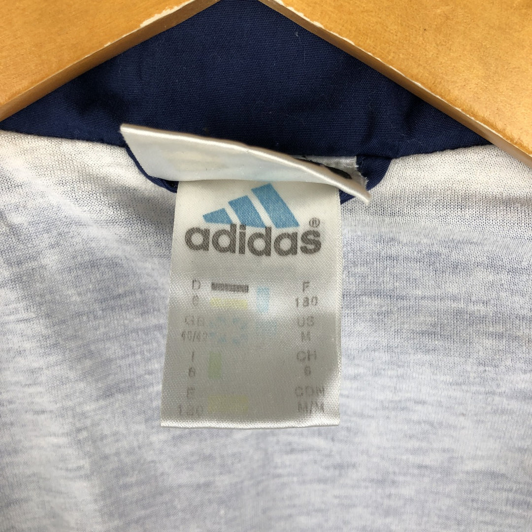 90s-00'S Adidas large logo windbreaker, men's size M polyester blue type Vintage Second Hand