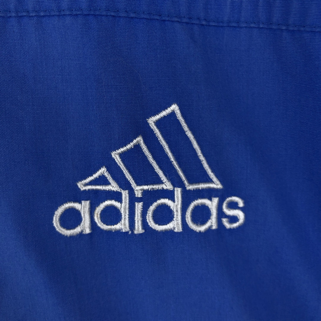 90s-00'S Adidas large logo windbreaker, men's size M polyester blue type Vintage Second Hand