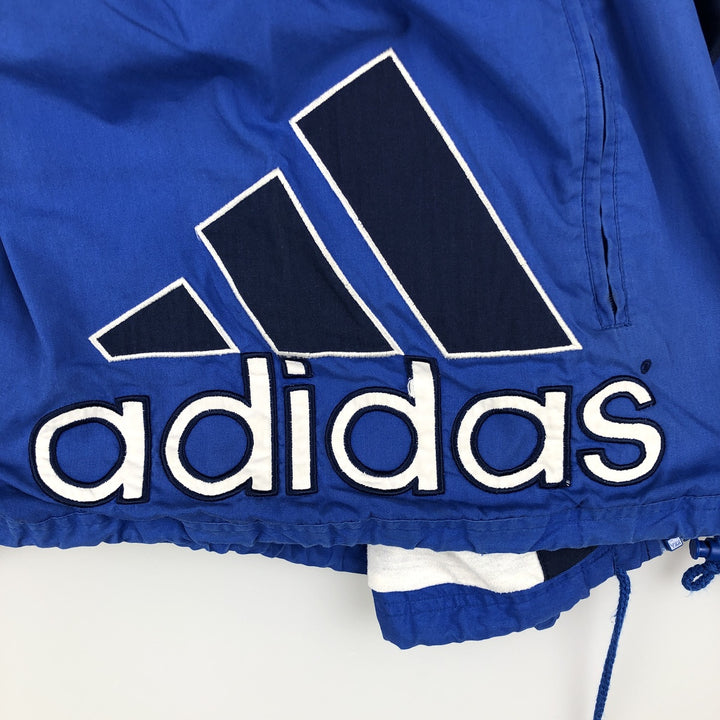 90s-00'S Adidas large logo windbreaker, men's size M polyester blue type Vintage Second Hand