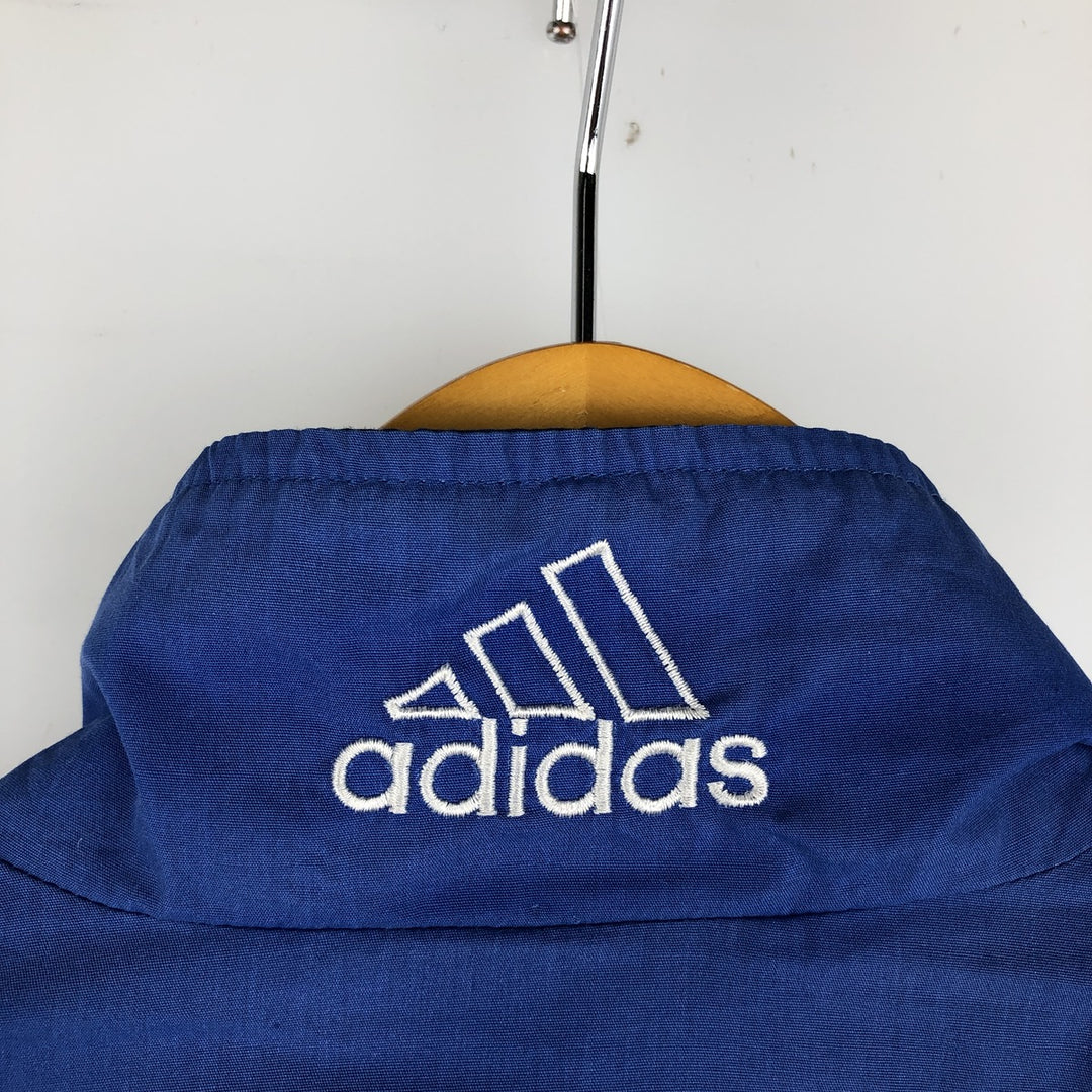 90s-00'S Adidas large logo windbreaker, men's size M polyester blue type Vintage Second Hand
