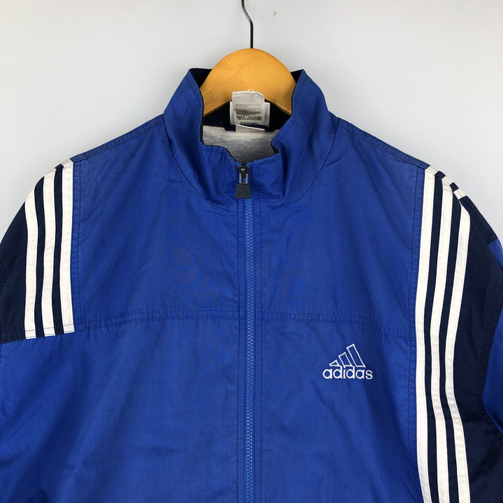 90s-00'S Adidas large logo windbreaker, men's size M polyester blue type Vintage Second Hand