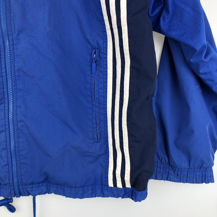 90s-00'S Adidas large logo windbreaker, men's size M polyester blue type Vintage Second Hand