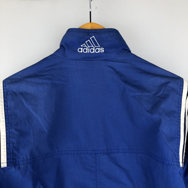 90s-00'S Adidas large logo windbreaker, men's size M polyester blue type Vintage Second Hand