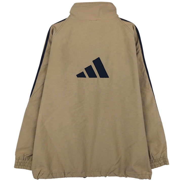 90s-00'S Adidas Back Logo 3-Line Cotton Jacket, Men's Size L cotton beige type brown Vintage Second Hand