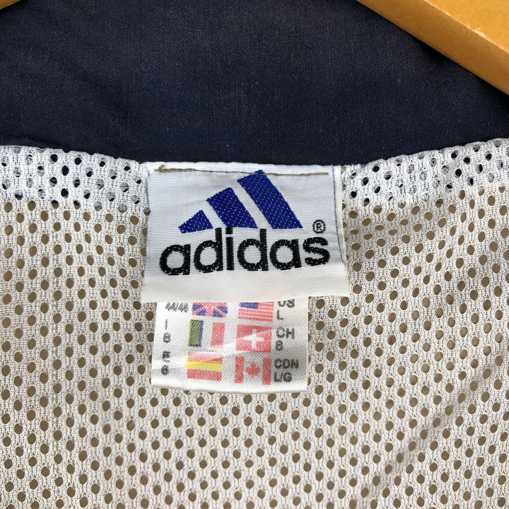 90s-00'S Adidas Back Logo 3-Line Cotton Jacket, Men's Size L cotton beige type brown Vintage Second Hand