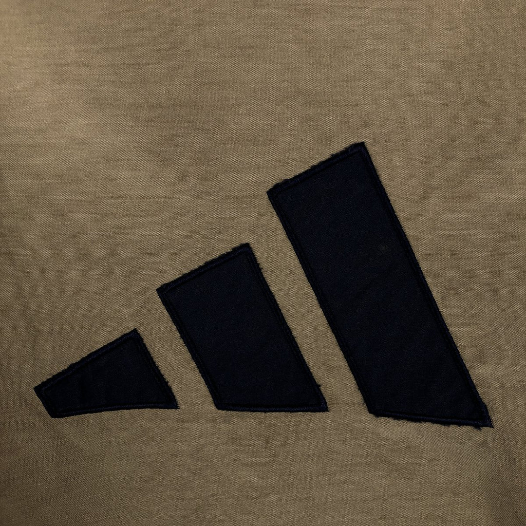 90s-00'S Adidas Back Logo 3-Line Cotton Jacket, Men's Size L cotton beige type brown Vintage Second Hand